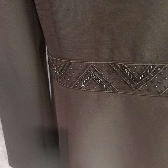 Kasper Skirt Suit Women's Size 10 Black 2-Piece Set Blazer & Skirt Waist Beading - Picture 6 of 9